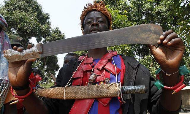 Kämpfer einer christlichen Miliz in der Zentralafrikansichen Republik