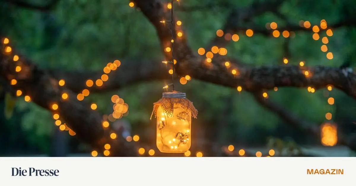 Lichterkette-und-Lampenzauber-Der-sch-ne-Schein-im-Garten-premium-