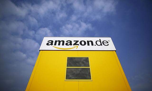 The logo of Amazon is pictured on a warehouse in Bad Hersfeld