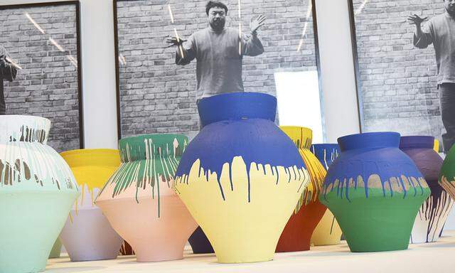 Chinese artist Ai Weiwei´s ´Colored Vases´ are shown at the Perez Art Museum Miami
