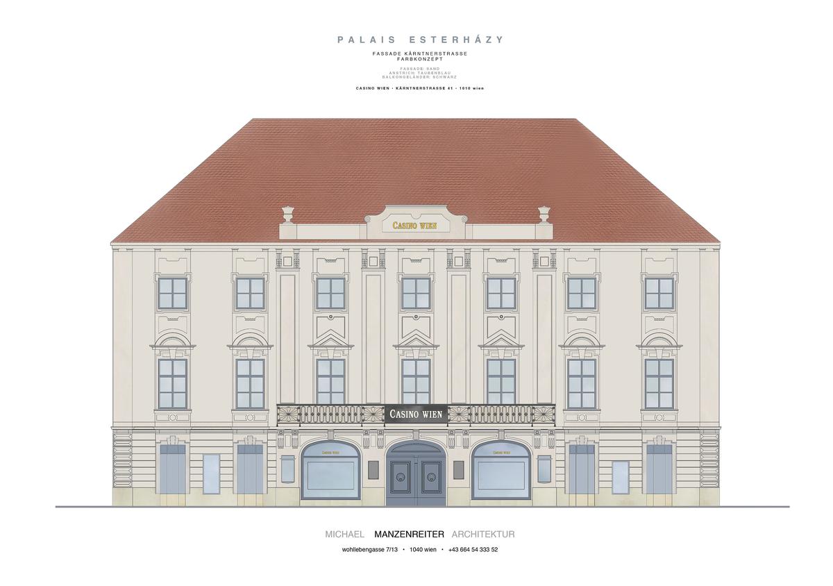 Palais Esterházy in der Wiener Kärntner Straße nach der Fassadenrenovierung.