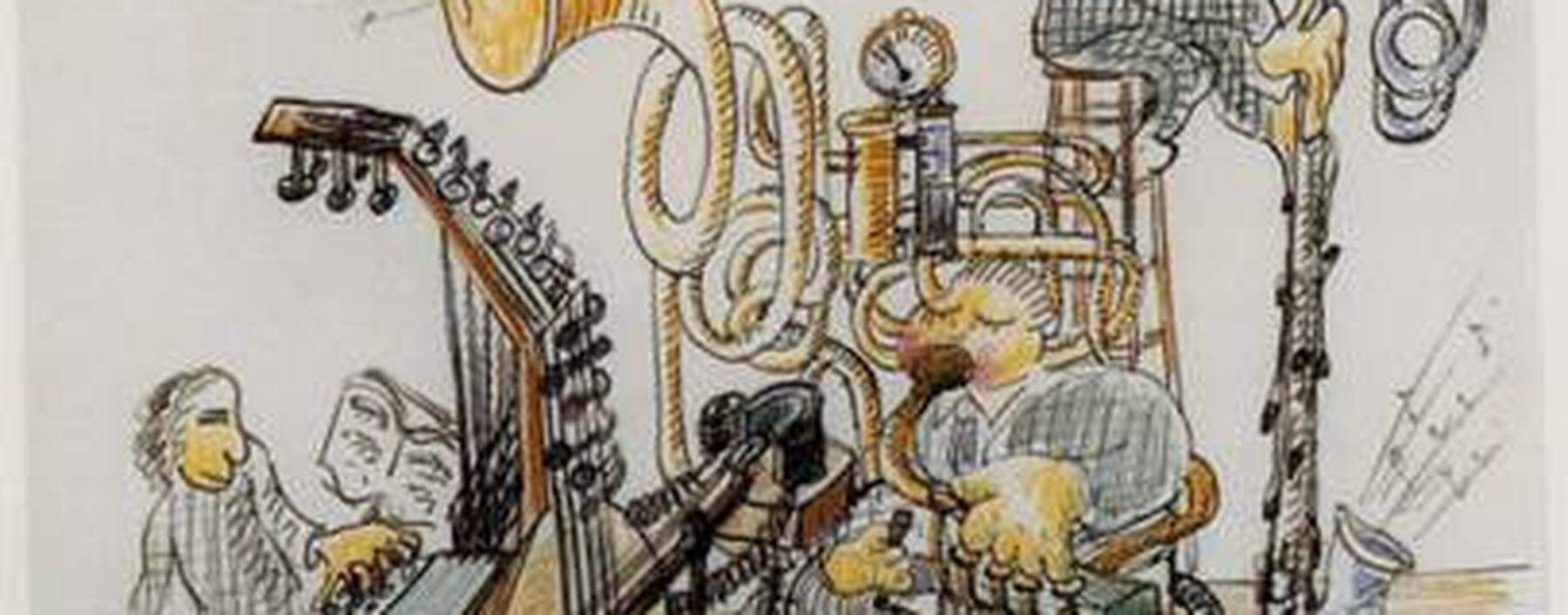 Hindemiths Zeichnungen: „Lustig“? Vielleicht – aber auch hintergründig, manchmal abgründig. 