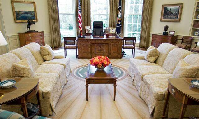 Das Oval Office, seit 2017 der Arbeitsplatz Donald Trumps. Auch Joe Biden war unter Obama Stammgast.