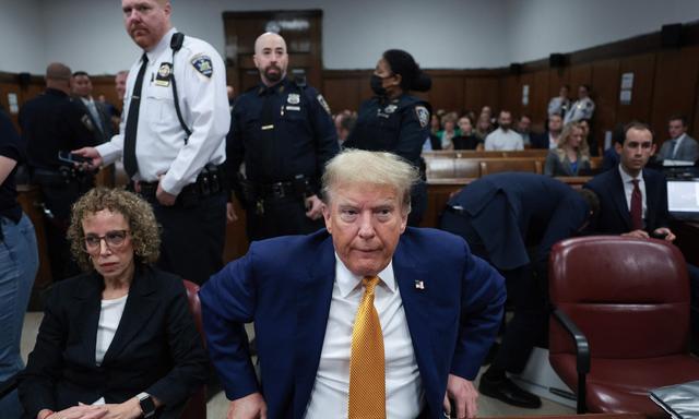 Ex-US-Präsident Donald Trump hörte am 7. Mai der Aussage von Stormy Daniels vor Gericht in New York City.