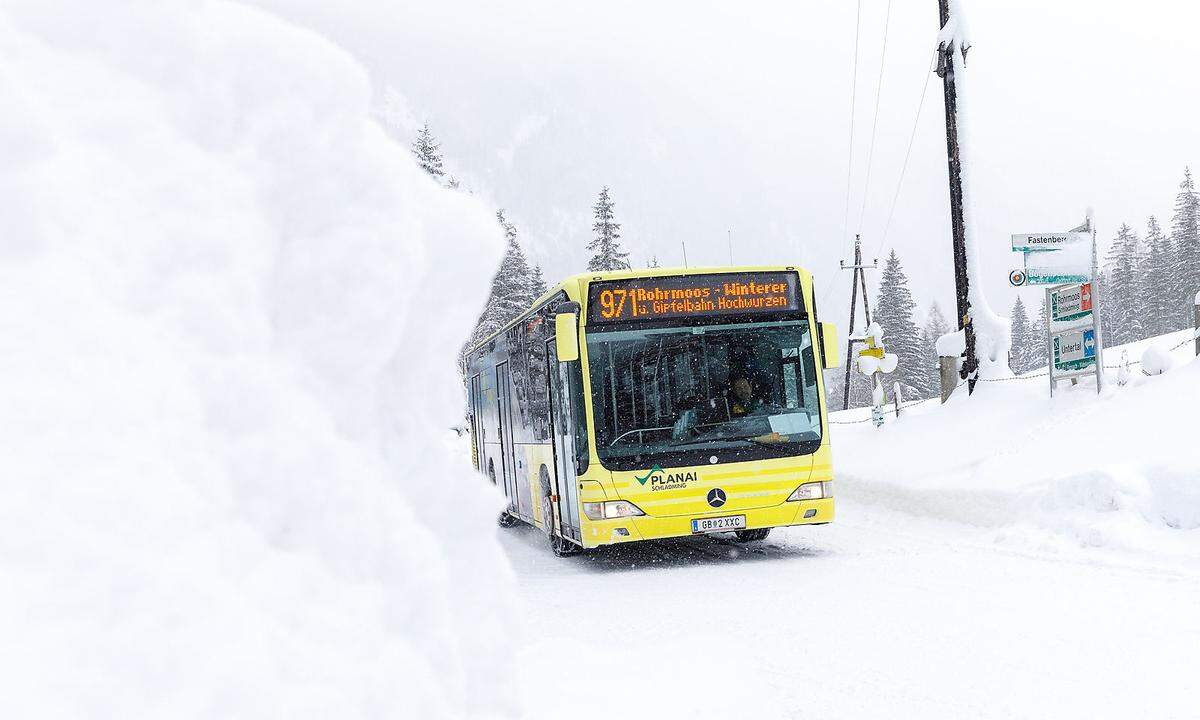 Die Schneesituation am Sonntag in Schladming.