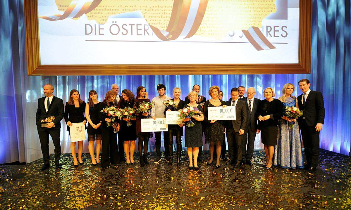 Zum zwölften Mal wählten die Leser der "Presse" die "Österreicher des Jahres" in den Kategorien Erfolg International, Familie und Beruf, Forschung, Humanitäres Engagement, Kulturerbe und Unternehmertum. Die Preisträger wurden bei der Austria’15-Gala ausgezeichnet.