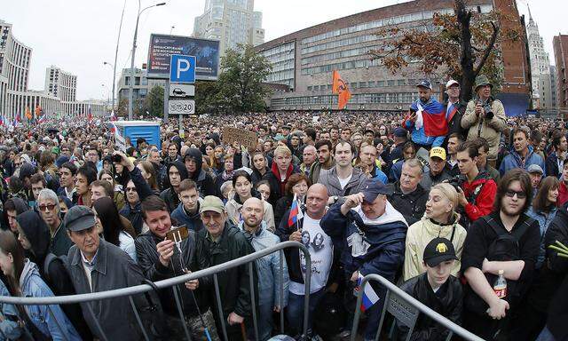 Zehntausende hatten am Samstag in Moskau demonstriert. 