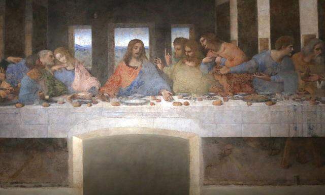 Visitors look at ´ The Last Supper´ Leonardo da Vinci´s masterpiece on a refectory wall of the church of Santa Maria delle Grazie in Milan
