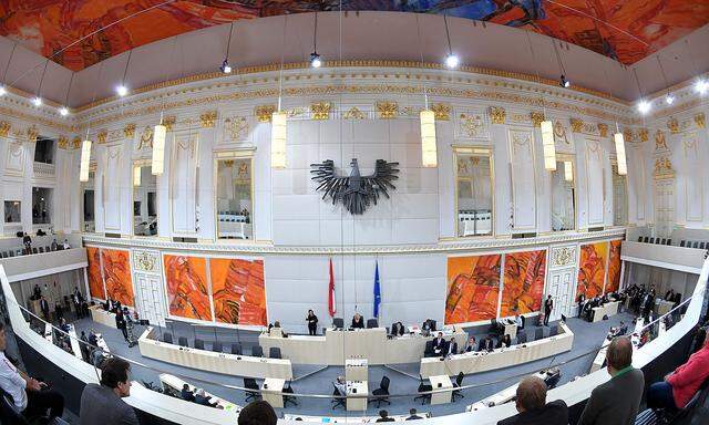 Archivbild: Der Plenarsaal des Nationalrats in der Wiener Hofburg.