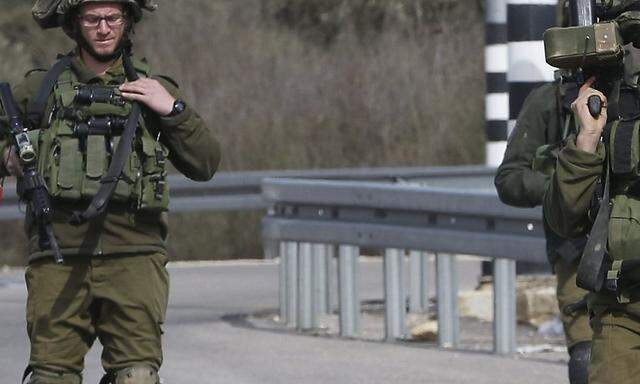 Israelische Soldaten auf einem Checkpoint vor der palästinensischen Hauptstadt Ramallah.