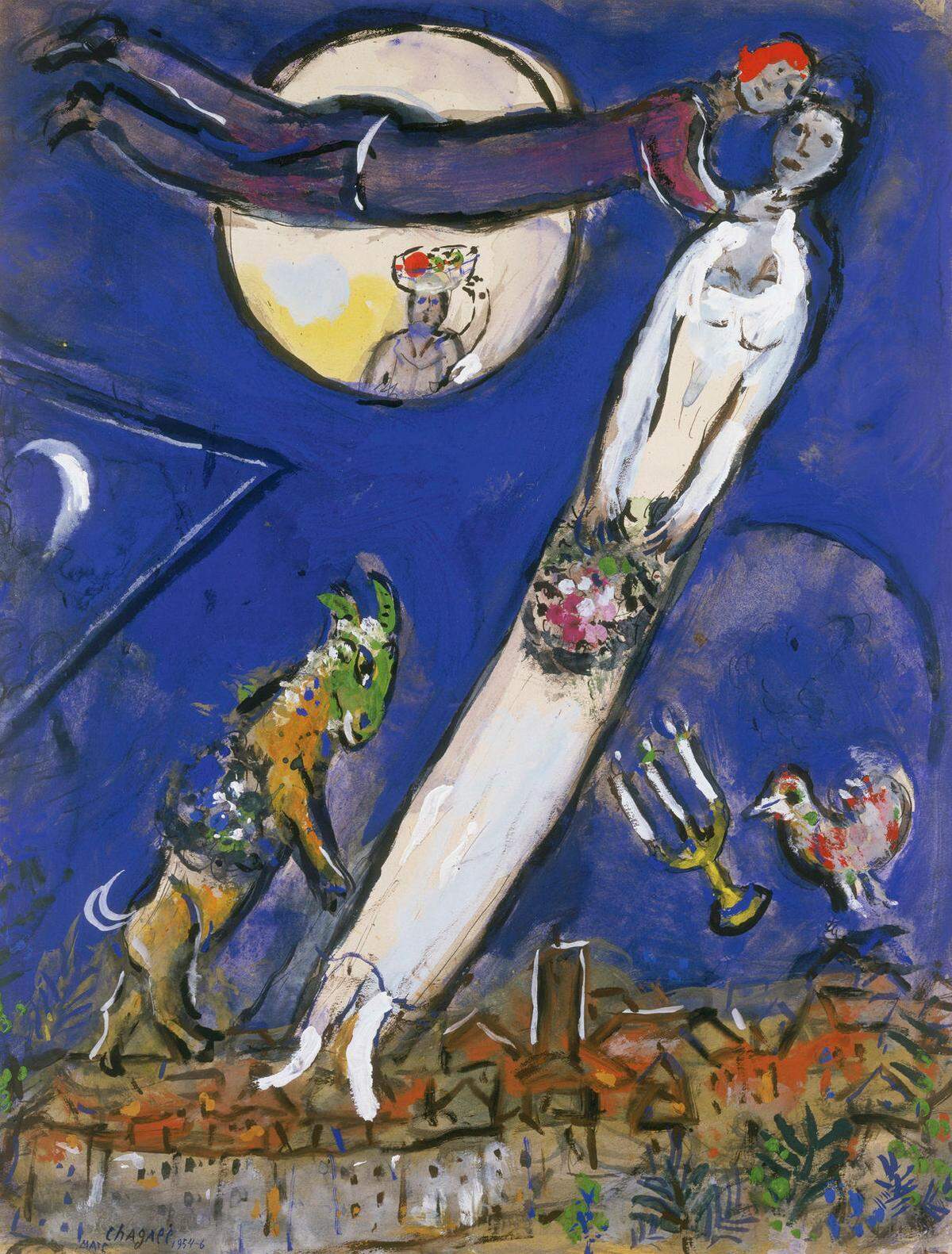 "Rendezvous". Frankreich spielt in der umfangreichen Sammlung, die Heidi Horten hinterlassen hat, eine zentrale Rolle. Mit Beständen von Chagall (Bild), Picasso und Yves Klein verfügt sie über Konvolute von drei der bedeutendsten Künstler des 20. Jahrhundert. Frankreich spielte aber auch in der Lebenswelt der Sammlerin eine große Rolle. Diese bildet nun die Kulisse für ein exklusives Rendezvous mit der französischen Kunst seit der Moderne, von Toulouse-Lautrec bis Niki de Saint Phalle. 6. 5. 29. 10., hortencollection.com