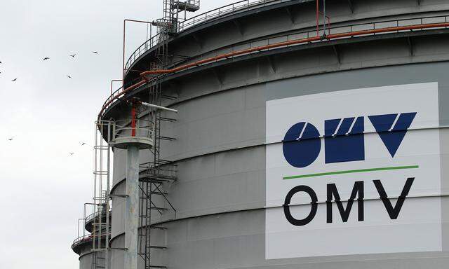 File photo of the logo of Austrian oil and gas group OMV pictured on an oil tank at the refinery in Schwechat