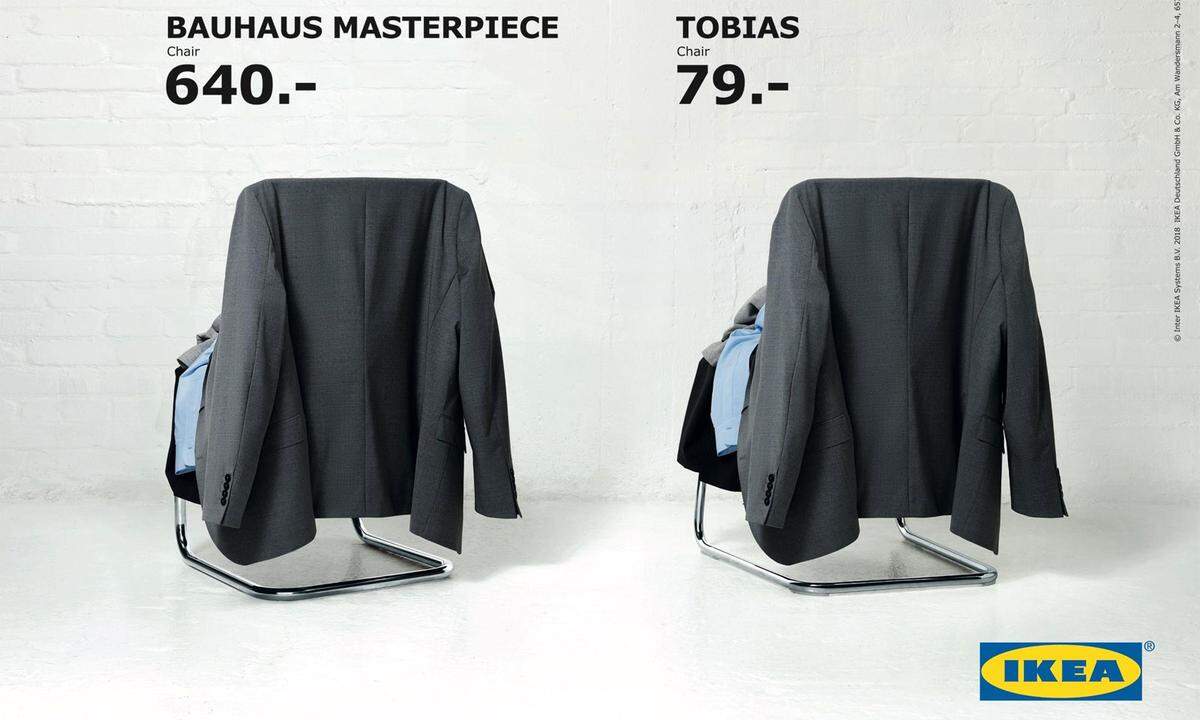 Handelt Ikea da etwa mit Plagiaten? Nein das nicht ganz. Aber diese Kampagne aus Deutschland versucht uns zu vermitteln, dass es völlig egal ist, welchen Stuhl man kauft, wenn er dann am Ende doch nur so ...