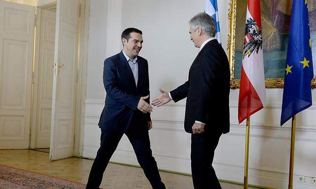 Alexis Tsipras wurde von Bundeskanzler Werner Faymann empfangen.