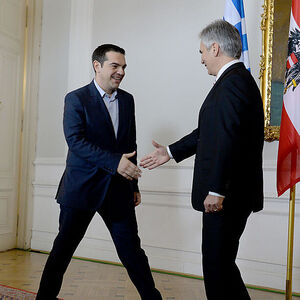 Alexis Tsipras wurde von Bundeskanzler Werner Faymann empfangen.