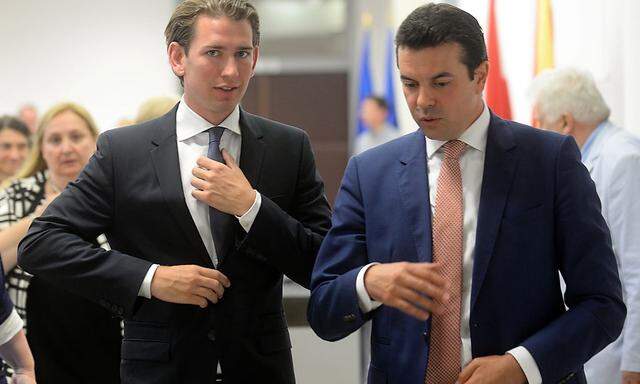 Sebastian Kurz traf in Mazedonien auf seinen Amtskollegen Nikola Popovski.