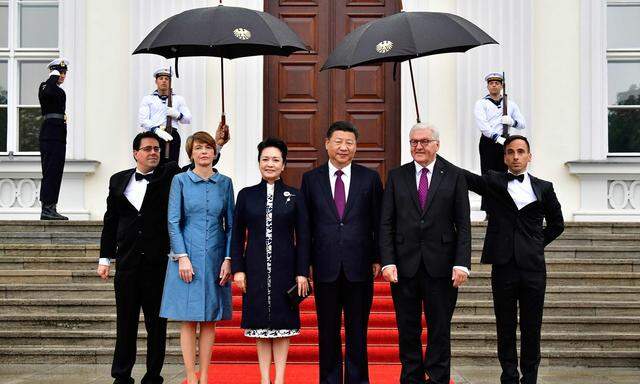 Vor dem G20-Gipfel in Hamburg machte Chinas Staatschef Xi Jinping dem Präsidenten Steinmeier im Berliner Regen die Aufwartung.