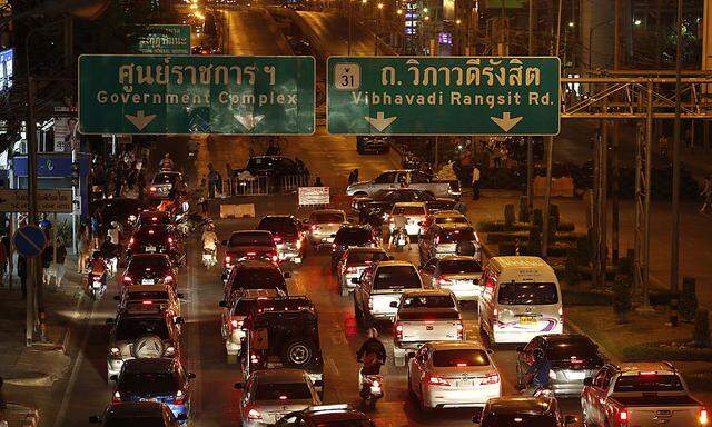 Ein Stau in Bangkok.