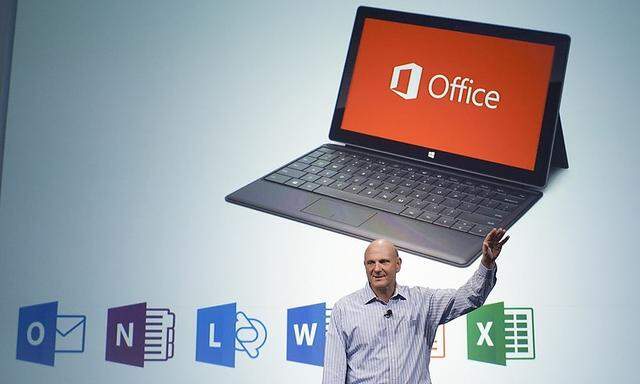 Microsoft CEO Steve Ballmer announces the customer preview of the new Microsoft Office in San Francisco