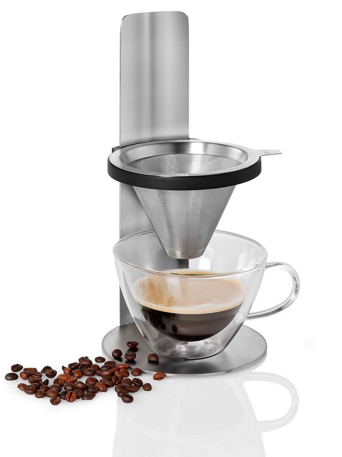 Kaffee geht immer: Der Kaffeebereiter Mr. Brew von AdHoc verfügt über einen geschmacksneutralen Permanent-Feinfilter. 39,90 Euro, erhältlich etwa bei Cuisinarum.