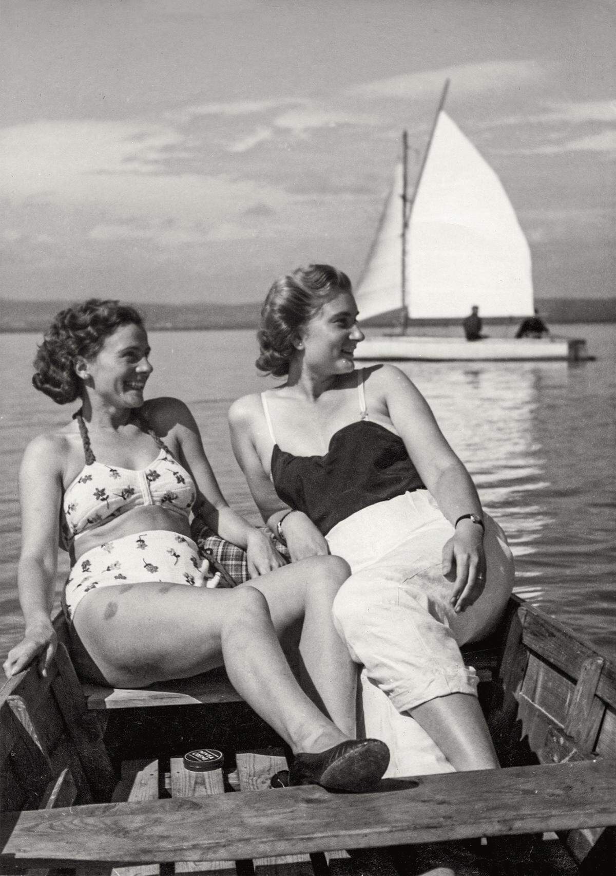 Neusiedl am See, Bootsfahrt am Neusiedler See, 1950er Jahre