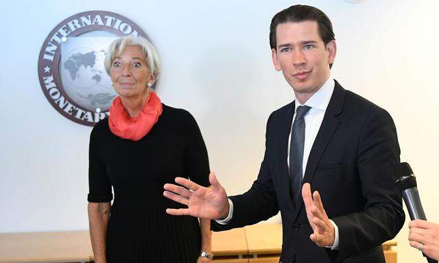 IWF-Chefin Christine Lagarde und Bundeskanzler Sebastian Kurz. 