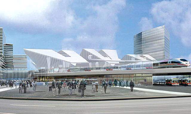 Der geplante Hauptbahnhof im Entwurf