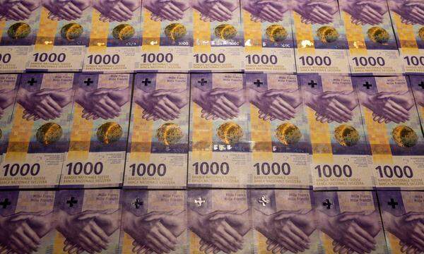 Der Franken steht auf einem Achtjahreshoch zum Euro