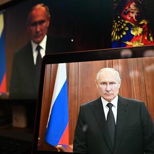 Russlands Präsident Putin in seiner fünfminütigen TV-Ansprache zum Aufstand der Wagner-Gruppe.