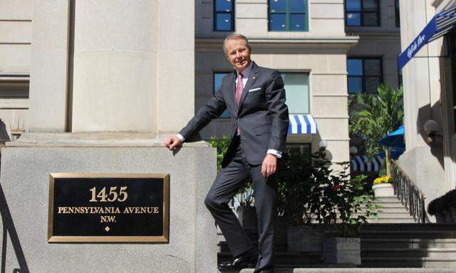 Eine bekannte Adresse in Washington: Markus Platzer vor dem Willard InterContinental.
