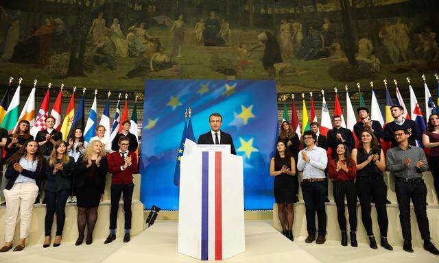 Frankreichs Präsident, Emmanuel Macron, forderte an der Pariser Universität Sorbonne ein „vereintes Europa, das schützt“. 