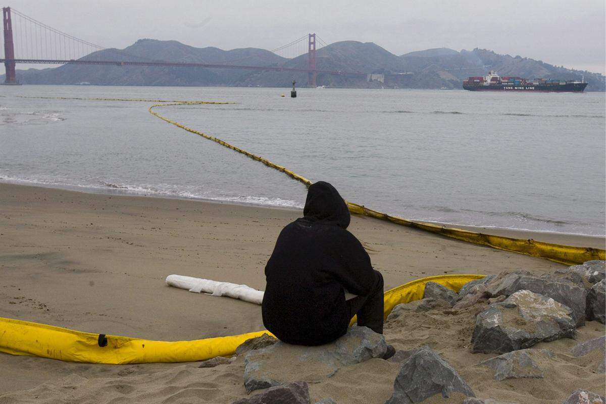 Bei der Havarie dieses Schiffs kamen Menschen nur indirekt zu Schaden. Der Frachter "Cosco Busan" rammt im November 2007 in der Bucht von San Francisco einen Brückenpfeiler. Durch ein Loch im Rumpf des Frachters laufen danach mehr als 220 000 Liter Öl aus.