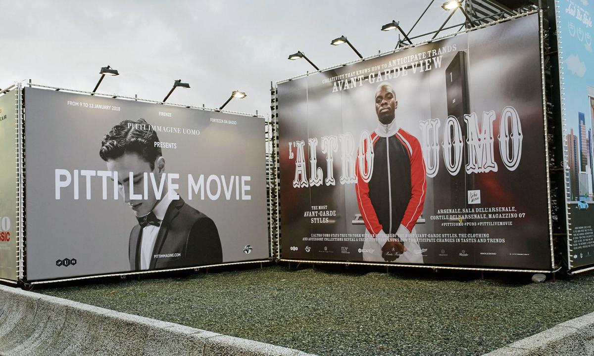 Film ab. Als Leitmotiv für die Pitti Uomo wählte man fiktive Filmtitel.
