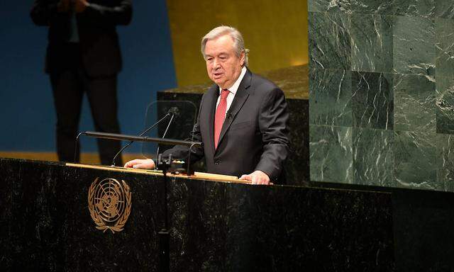 (210618) -- UNITED NATIONS, June 18, 2021 -- Antonio Guterres addresses the United Nations General Assembly after his a