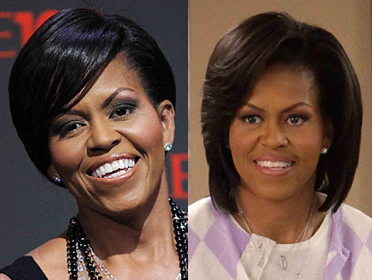 Weg mit dem mittellangen Durchschnitts-Haar, US-First Lady Michelle Obama folgt den Modetrends 2009: Knapp vier Monate nach dem Amtsanstritt ihres Mannes glänzt sie in einer neuen Kurzhaar-Frisur.