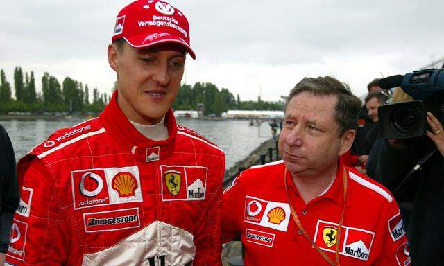 L to R Michael Schumacher GER Ferrari with Jean Todt FRA Ferrari General Manager Formula On