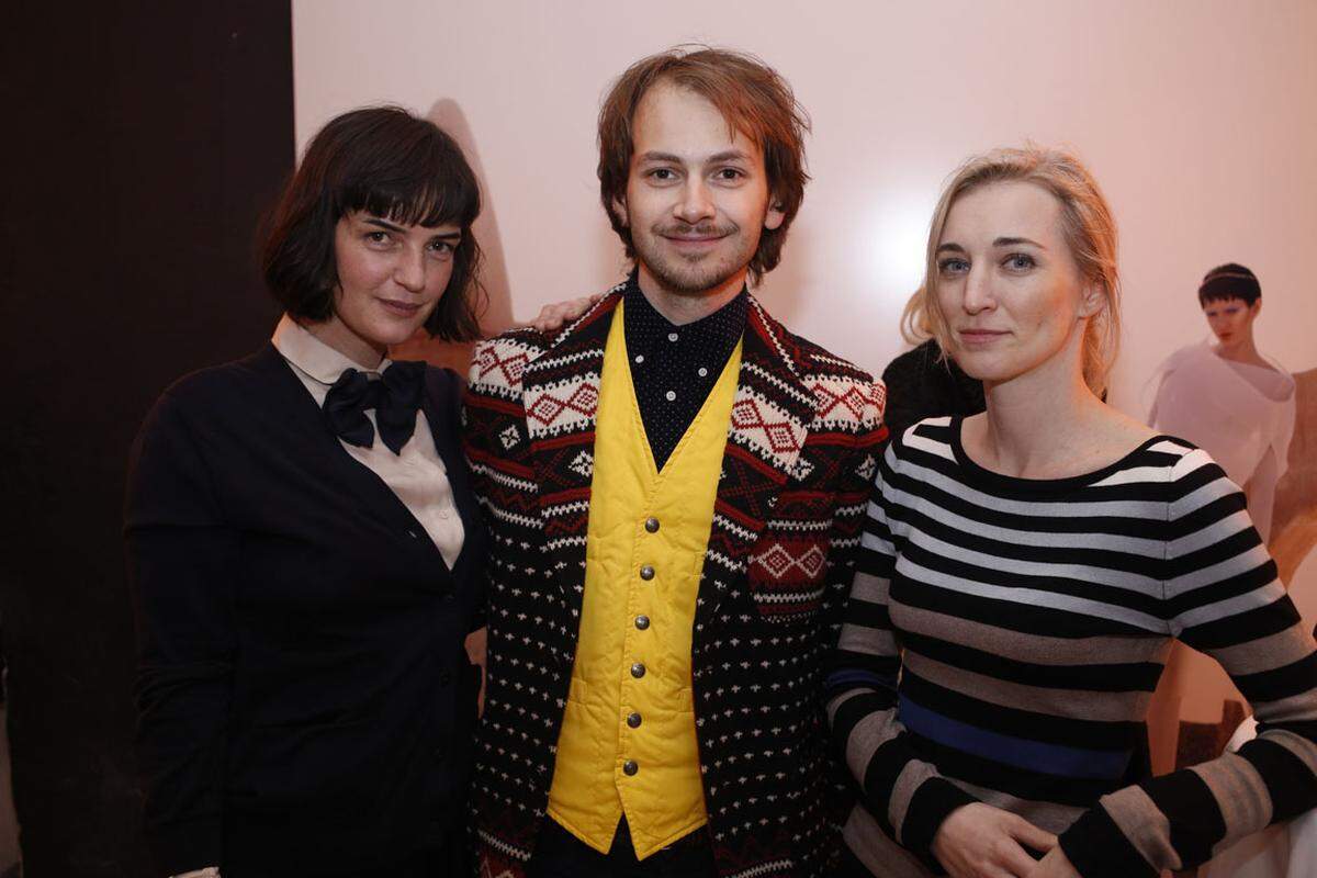 Make-up-Artistin Birgit Fuchs, Wolfgang Kolar, Albertina-Kuratorin Elsy Lahner.