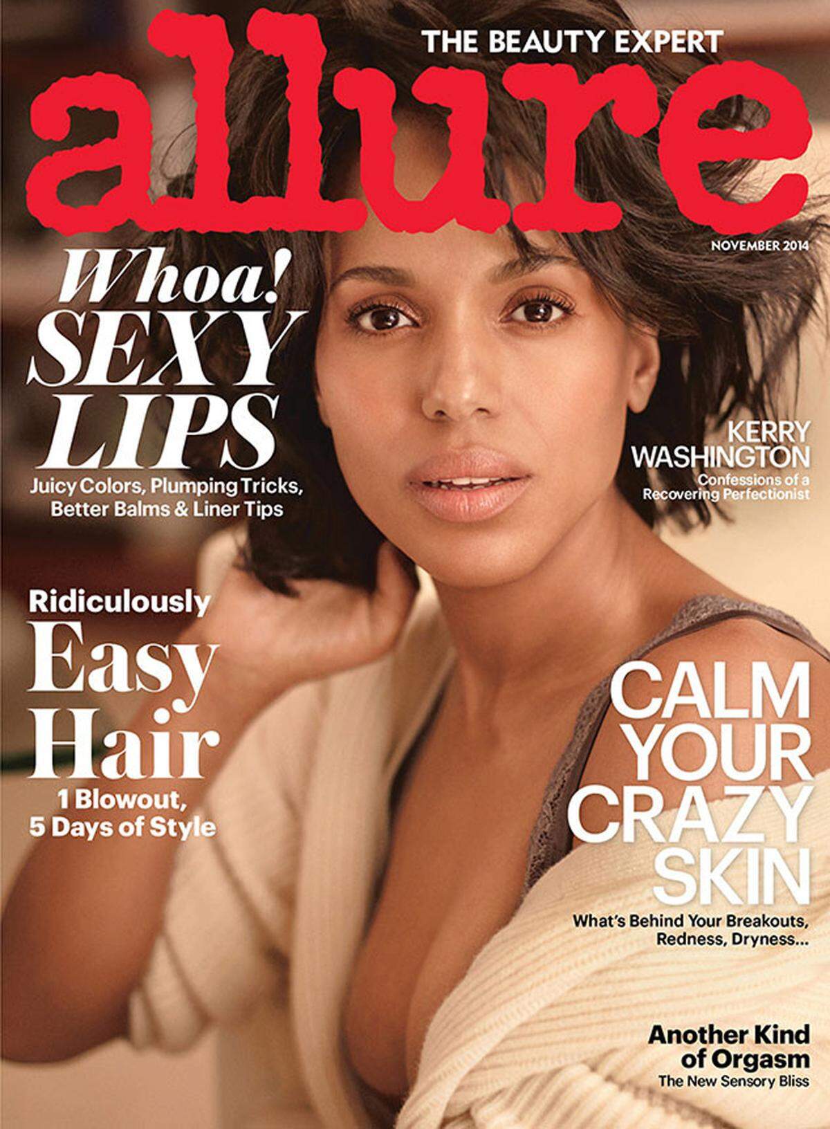Auf Instagram haben sich schon einige Stars ohne Make-up gezeigt, Schauspielerin Kerry Washington macht es jetzt auf dem Cover des Allure Magazins. Etwas verschlafen wirkt die 37-jährige Schauspielerin, deren Bild auch nicht mit Photoshop nachbearbeitet wurde.