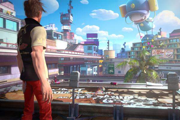 Sunset Overdrive ist ein komplett neuer Exklusiv-Titel für die Xbox One. Der bunte Fun-Shooter spielt in einem Freizeitpark, in dem mit bis zu acht Multiplayer-Teilnehmern gekämpft werden kann.