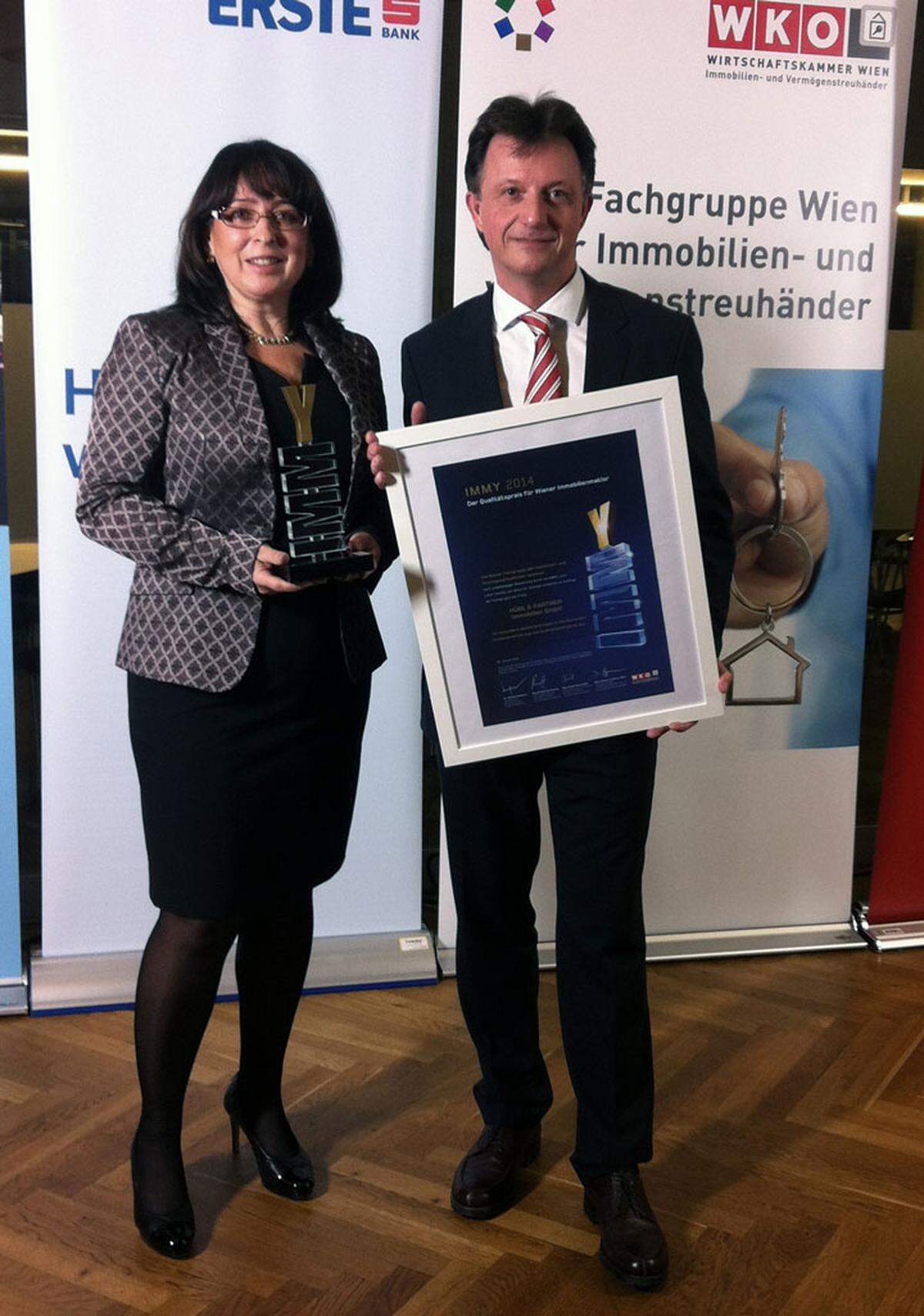 Hübl &amp; Partner (Manuela Rössler, Erwin Hübl) nahmen zum fünften Mal in Folge die Auszeichnung der Wirtschaftskammer Wien entgegen.