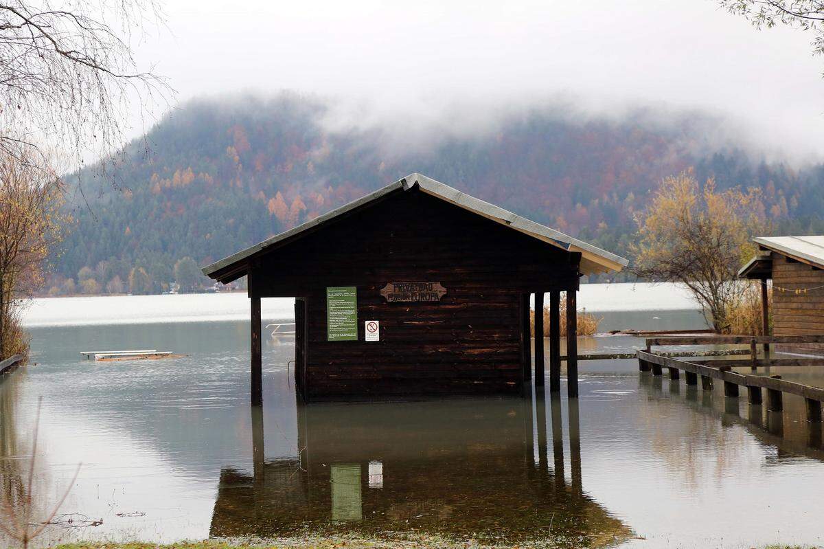 Am Faaker See gab es Hochwasser.