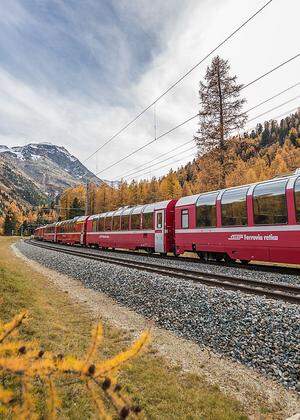 Alpine Traumstrecken: die Schweizer mit der Rhätischen Bahn. 