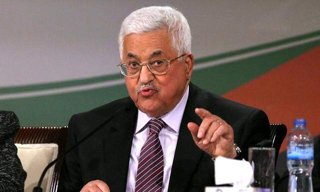 FILE PHOTO: Palestinian President Mahmoud Abbas gestures as he speaks during Fatah congress in the West Bank city of Ramallah