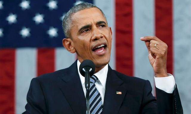 US-Präsident Obama bei seiner letzten Rede zur Lage der nation.