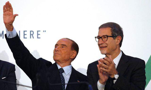 Silvio Berlusconi mit seinem siegreichen Kandidaten auf Sizilien, Nello Musumeci.