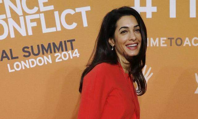 Barrister Alamuddin, fiancee of actor Clooney, attends a summit to end sexual violence in conflict at the Excel centre in London