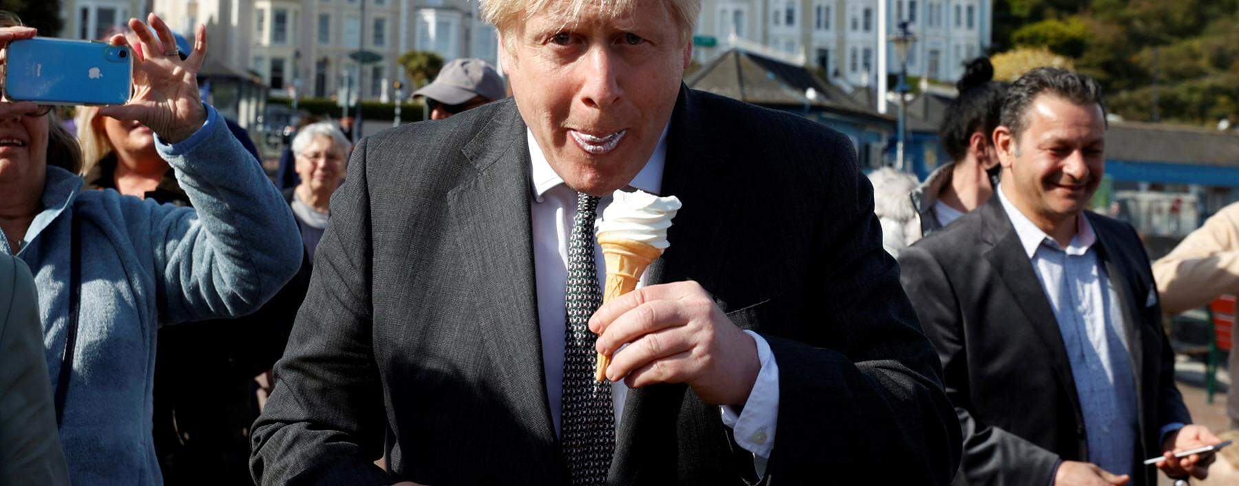 Britain´s Prime Minister Boris Johnson visits North Wales