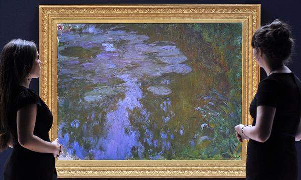 43,8 Millionen Dollar (34,3 Millionen Euro), am 7. November bei Christie's, New YorkDas Seerosenbild aus dem Jahr 1905 ist eines von mehr als 200 Seerosenbildern, die Monet in seinem Garten gemalt hatte. Es stammt aus dem Nachlass des Börsenmaklers Herbert Allen. In den vergangenen Jahren war das Interesse an dem Impressionisten etwas gesunken, doch 2012 war er wieder obenauf.