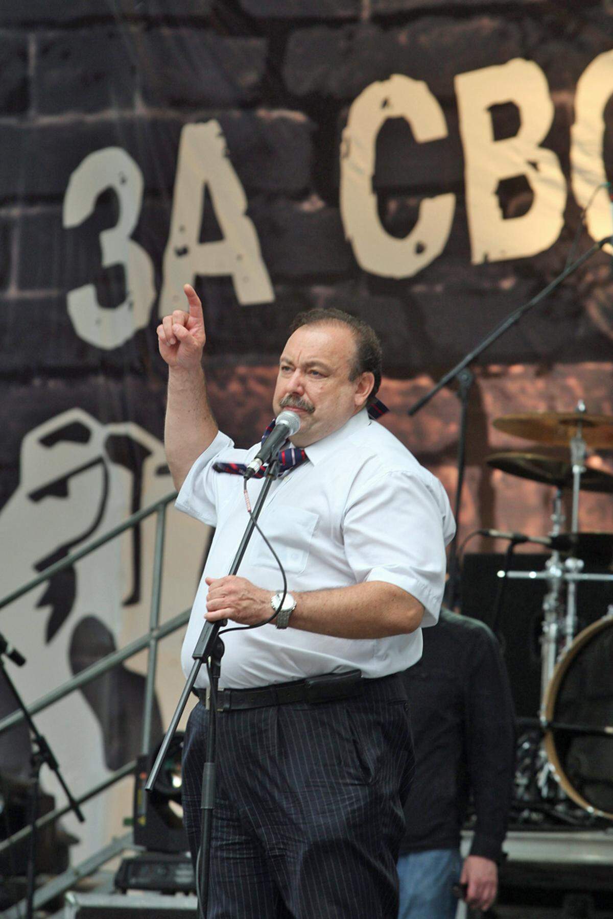 Unter anderem wetterte der Oppositionsführer Gennady Gudkov gegen den Kreml und das neue Versammlungsgesetz.
