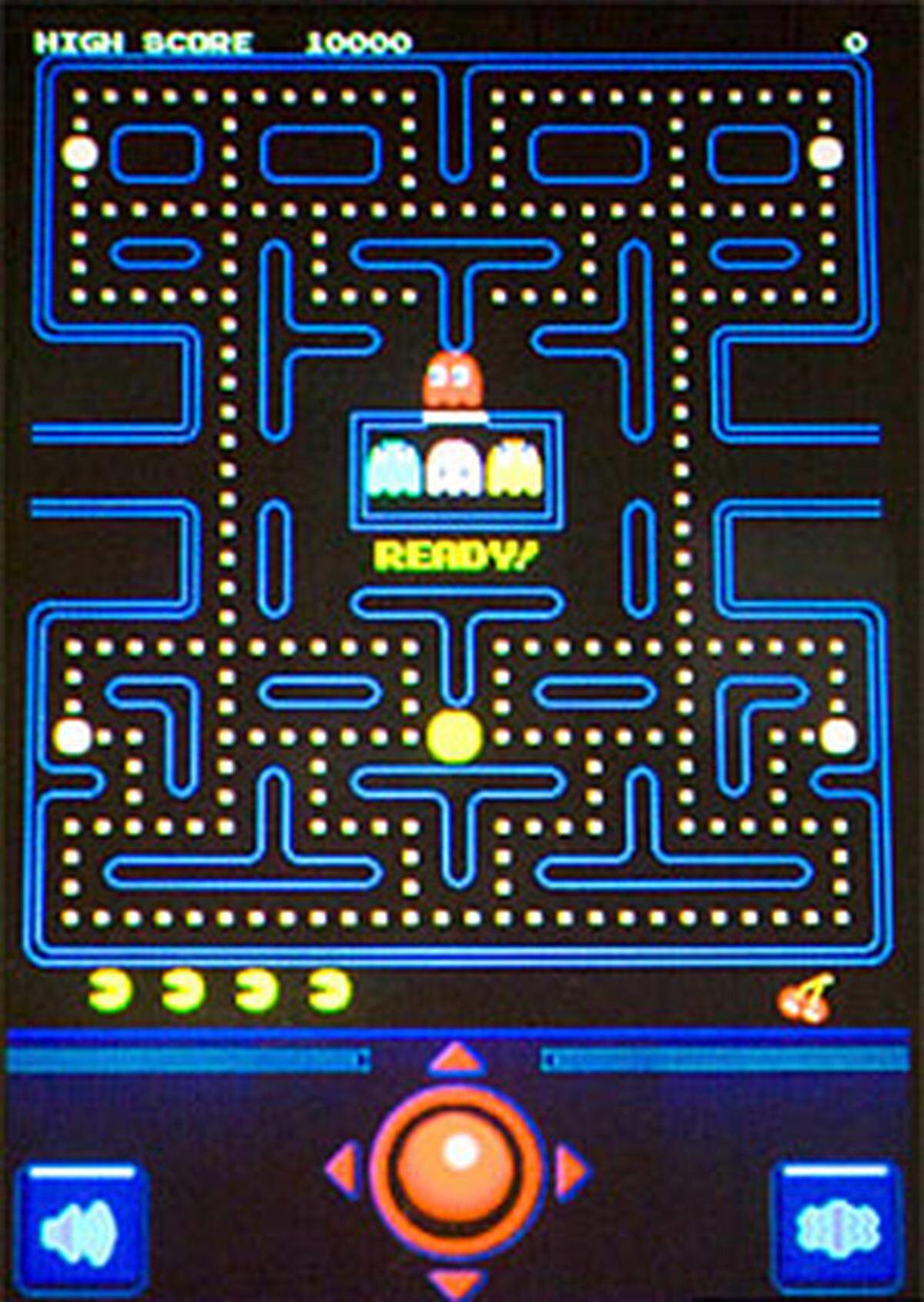 Wer "Worms" schon nicht mehr sehen kann, darf bei "Android" wieder mit Pac-Man nach Punkten jagen.
